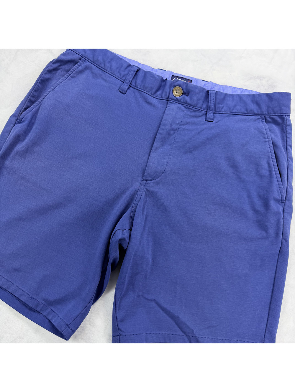johnnie-O Jupiter Shorts Mens 32 Blue Performance Stretch Golf Chino 8in